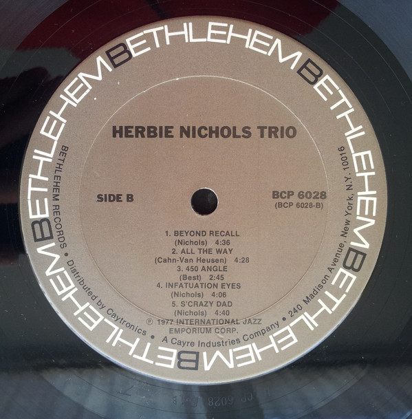 Herbie Nichols - The Bethlehem Years (LP, Album, RE) (Near Mint (NM or M-)) - Image 4