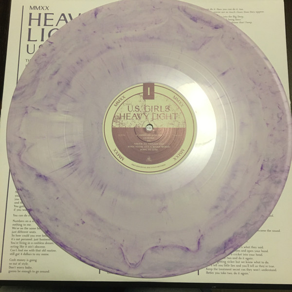 U.S. Girls - Heavy Light (LP, Album, Whi) (Near Mint (NM or M-)) - Image 5