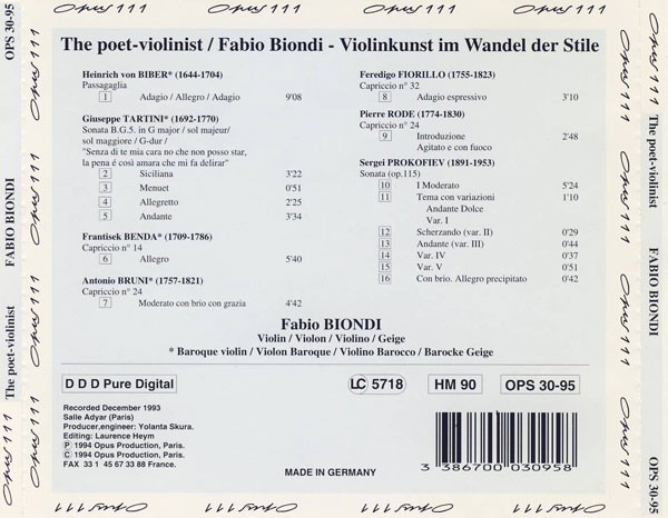 Fabio Biondi - The Poet-Violinist (CD, Album) (Near Mint (NM or M-)) - Image 2