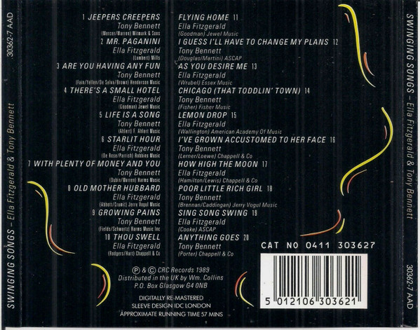Ella Fitzgerald & Tony Bennett - Swinging Songs (CD, Comp, RM) (Near Mint (NM or M-)) - Image 2