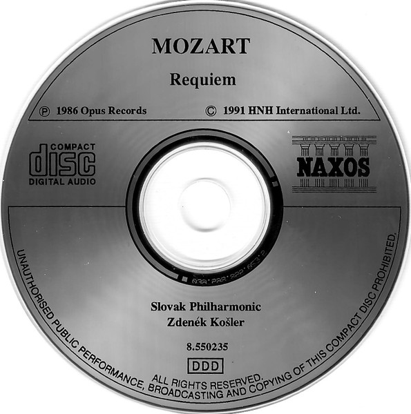 Mozart* - Slovak Philharmonic Orchestra And Chorus*, Zdeněk Košler - Requiem (CD, Album, RE) (Near Mint (NM or M-)) - Image 3