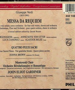 Alternative view of Verdi* - Orgonasova* · Von Otter* · Canonici* · Miles* · Monteverdi Choir* · Orchestre Révolutionnaire Et Romantique · John Eliot Gardiner - Requiem / Quattro Pezzi Sacri (2xCD, Album) (Near Mint (NM or M-))