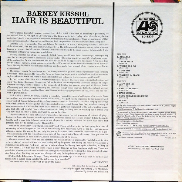 Barney Kessel - Hair Is Beautiful (LP, Album) (Very Good Plus (VG+)) - Image 2