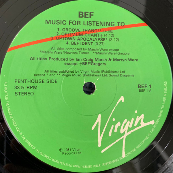 British Electric Foundation - Music For Listening To (12", Album, M/Print) (Very Good Plus (VG+)) - Image 3