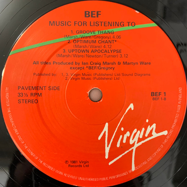 British Electric Foundation - Music For Listening To (12", Album, M/Print) (Very Good Plus (VG+)) - Image 4
