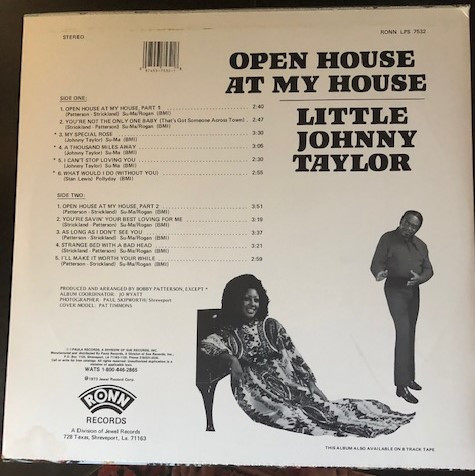 Little Johnny Taylor - Open House At My House (LP, RE) (Near Mint (NM or M-)) - Image 2