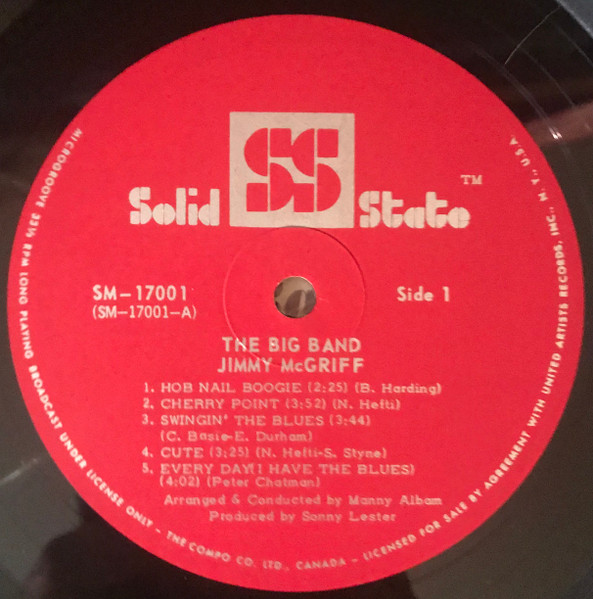 Jimmy McGriff - The Big Band (LP, Album, Mono) (Very Good Plus (VG+)) - Image 4