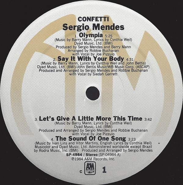 Sérgio Mendes - Confetti (LP, Album, Mon) (Very Good Plus (VG+)) - Image 3