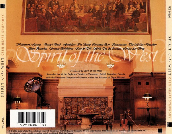 Spirit Of The West With Vancouver Symphony Orchestra - Open Heart Symphony (CD, Album, Club) (Near Mint (NM or M-)) - Image 2