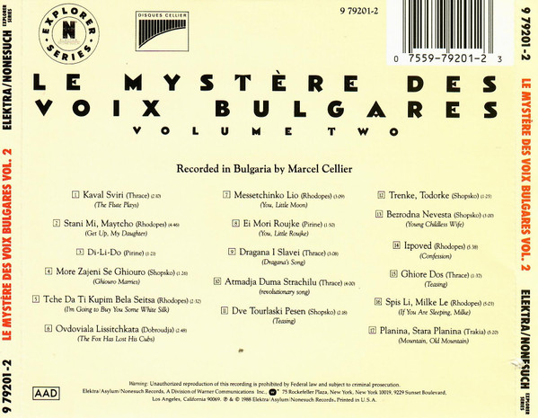 Le Mystère Des Voix Bulgares - Volume Two (CD, Album) (Near Mint (NM or M-)) - Image 2