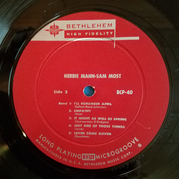 The Herbie Mann-Sam Most Quintet - The Herbie Mann-Sam Most Quintet (LP, Album) (Very Good Plus (VG+)) - Image 4