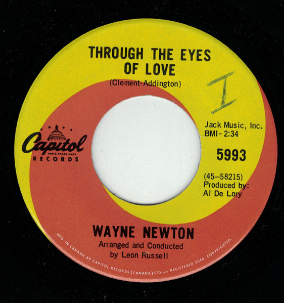 Wayne Newton - Through The Eyes Of Love (7", Single) (Very Good Plus (VG+))