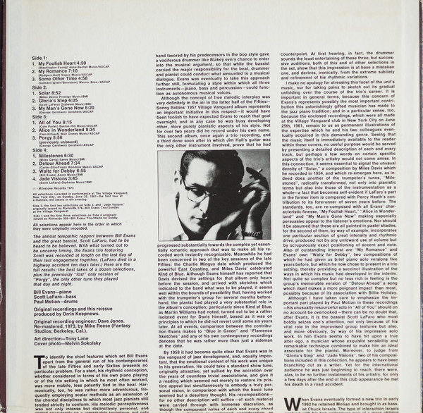 Bill Evans - The Village Vanguard Sessions (2xLP, Comp, Gat) (Near Mint (NM or M-)) - Image 2