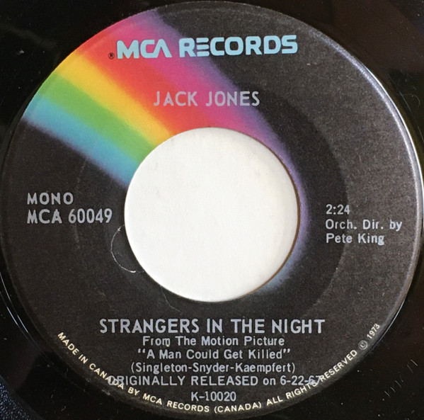 Jack Jones - The Impossible Dream (The Quest) / Strangers In The Night (7", Single, RE) (Near Mint (NM or M-)) - Image 2