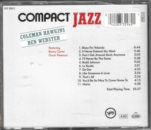 Coleman Hawkins / Ben Webster - Coleman Hawkins / Ben Webster (CD, Comp) (Near Mint (NM or M-)) - Image 2
