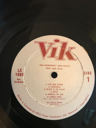 John Benson Brooks - Folk Jazz U.S.A. (LP, Album, Mono) (Good Plus (G+)) - Image 3