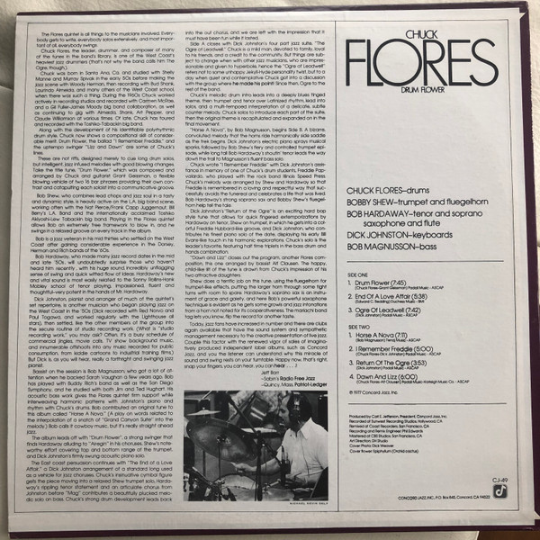 Chuck Flores - Drum Flower (LP, Album) (Very Good Plus (VG+)) - Image 2