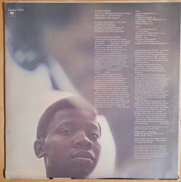 Ronnie Dyson - (If You Let Me Make Love To You Then) Why Can't I Touch You? (LP, Album) (Very Good Plus (VG+)) - Image 2