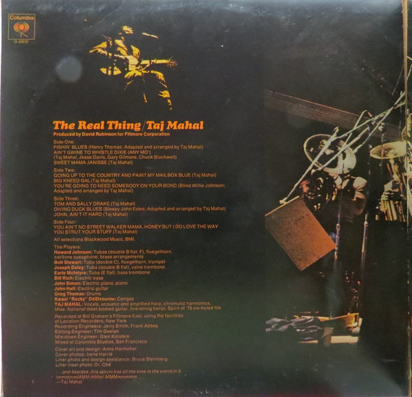 Taj Mahal - The Real Thing (2xLP, Album) (Very Good Plus (VG+)) - Image 2
