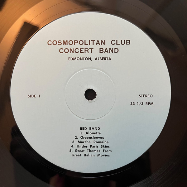Cosmopolitan Club Concert Band - Cosmopolitan Club Concert Band Of Edmonton (LP, Album) (Mint (M)) - Image 3