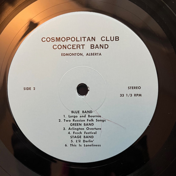 Cosmopolitan Club Concert Band - Cosmopolitan Club Concert Band Of Edmonton (LP, Album) (Mint (M)) - Image 4