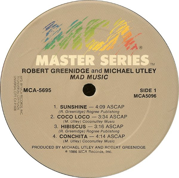 Robert Greenidge And Michael Utley - Mad Music (LP) (Near Mint (NM or M-)) - Image 3
