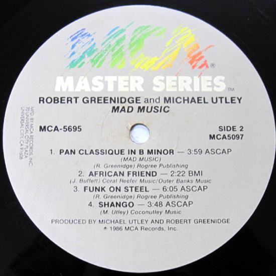 Robert Greenidge And Michael Utley - Mad Music (LP) (Near Mint (NM or M-)) - Image 4