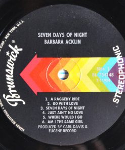 Barbara Acklin - Seven Days Of Night (LP, Album, Pin) (Very Good (VG)) - Image 3