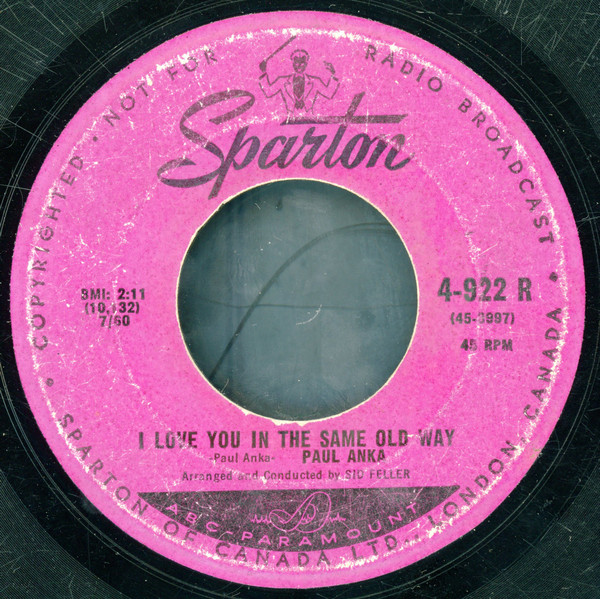 Paul Anka - Hello Young Lovers (7") (Very Good (VG)) - Image 2