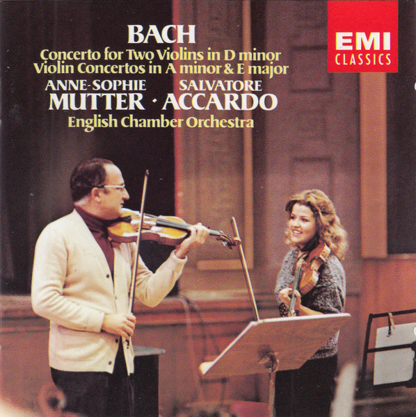Johann Sebastian Bach - Anne-Sophie Mutter, Salvatore Accardo, English Chamber Orchestra - Concerto For Two Violins In D Minor / Violin Concertos In A Minor & E Major (CD, Album, RE) (Near Mint (NM or M-))