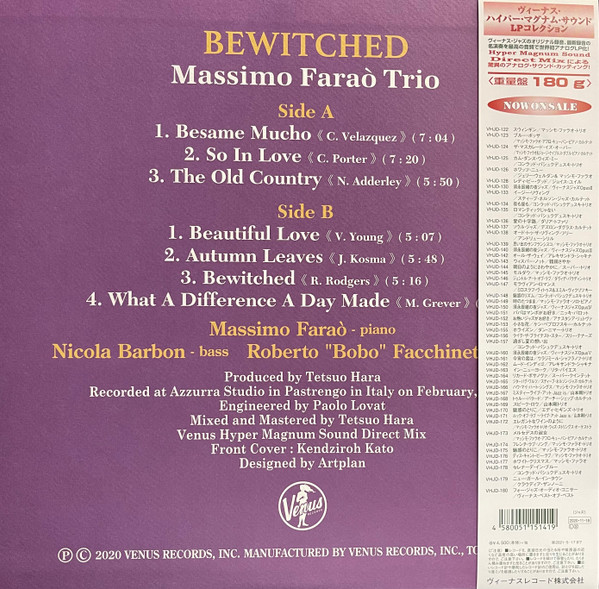 Massimo Faraò Trio - Bewitched = 魅惑のとりこ (LP, Album, Ltd, RE) (Near Mint (NM or M-)) - Image 2