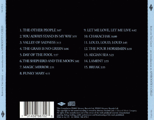 Aphrodite's Child - Babylon The Great - An Introduction To Aphrodite's Child (CD, Comp) (Near Mint (NM or M-)) - Image 2
