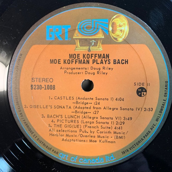 Moe Koffman - Moe Koffman Plays Bach (LP, Album, RP) (Near Mint (NM or M-)) - Image 4