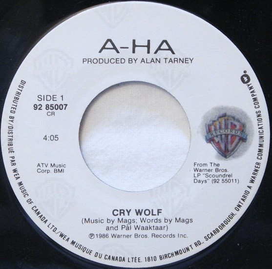 a-ha - Cry Wolf (7", Single) (Very Good Plus (VG+))