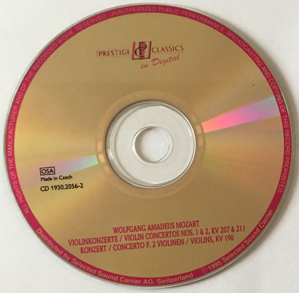 Wolfgang Amadeus Mozart - Violin Concertos Nos. 1 & 2, KV 207, 211, And Other Beloved Masterworks (2xCD, Comp) (Near Mint (NM or M-)) - Image 3