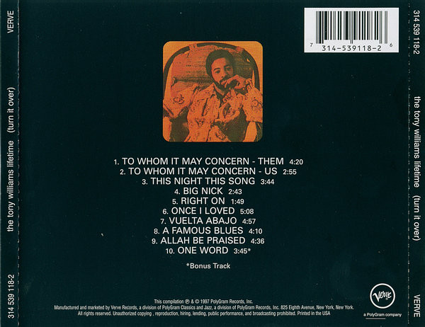 The Tony Williams Lifetime - (Turn It Over) (CD, Album, RM) (Near Mint (NM or M-)) - Image 2