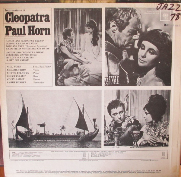 Paul Horn - Impressions Of Cleopatra (LP, Album, Mono) (Very Good (VG)) - Image 2