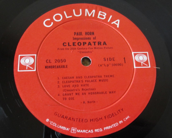 Paul Horn - Impressions Of Cleopatra (LP, Album, Mono) (Very Good (VG)) - Image 3