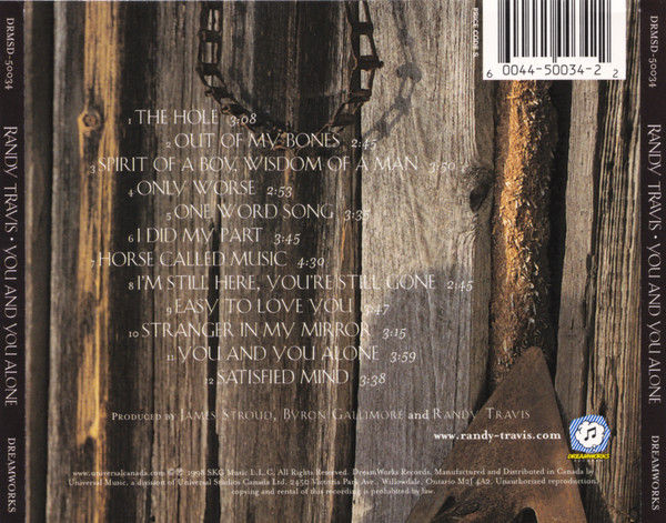 Randy Travis - You And You Alone (CD, Album) (Near Mint (NM or M-)) - Image 3