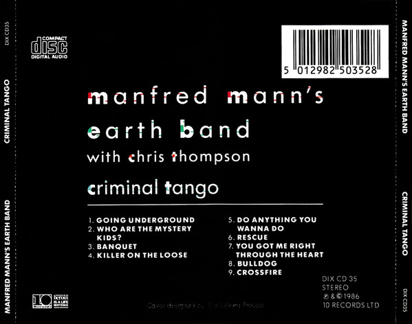 Manfred Mann's Earth Band With Chris Thompson - Criminal Tango (CD, Album) (Near Mint (NM or M-)) - Image 2