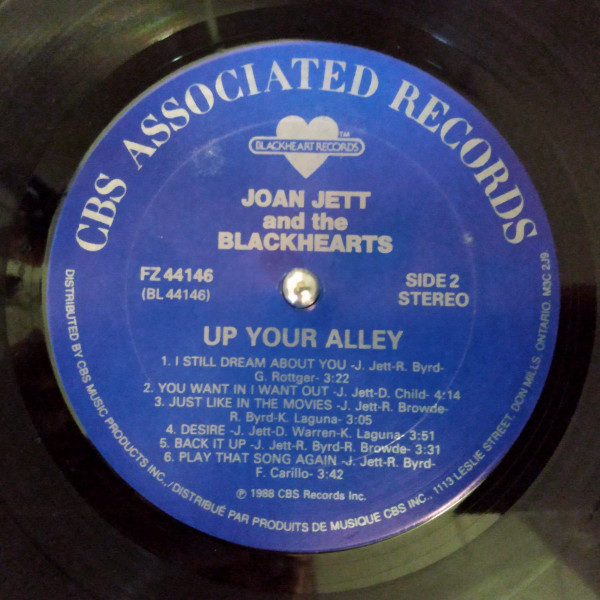 Joan Jett And The Blackhearts* - Up Your Alley (LP, Album) (Mint (M)) - Image 3