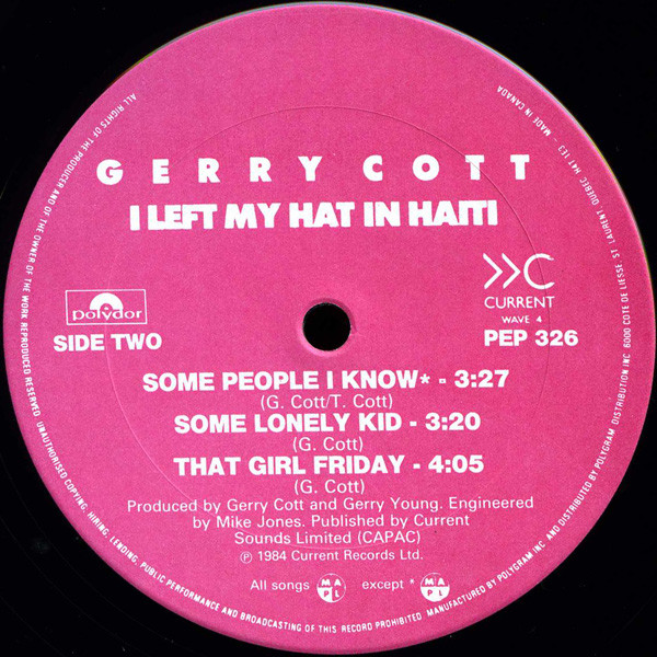 Gerry Cott - I Left My Hat In Haiti (12", EP) (Very Good Plus (VG+)) - Image 4