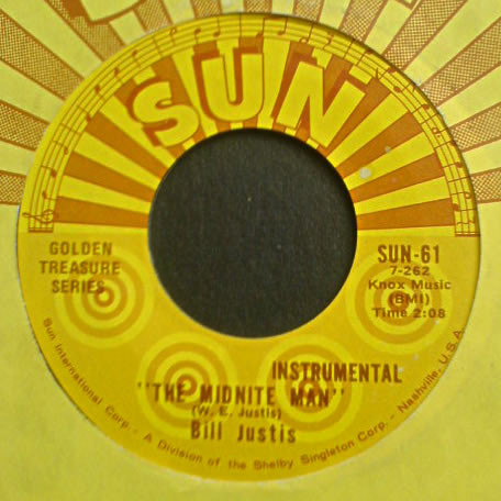 Bill Justis - Raunchy / The Midnite Man (7", Mono, RE, Styrene) (Near Mint (NM or M-)) - Image 2