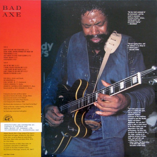 Son Seals - Bad Axe (LP, Album) (Very Good Plus (VG+)) - Image 2