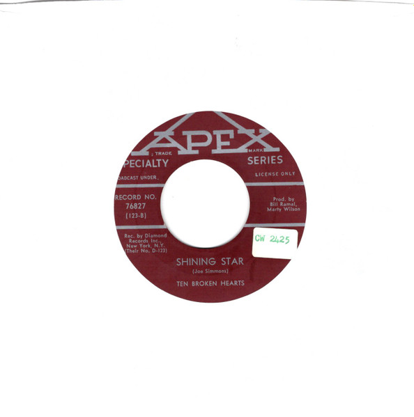 Ten Broken Hearts - Shining Star / Ten Lonely Guys (7", Single) (Very Good Plus (VG+)) - Image 2