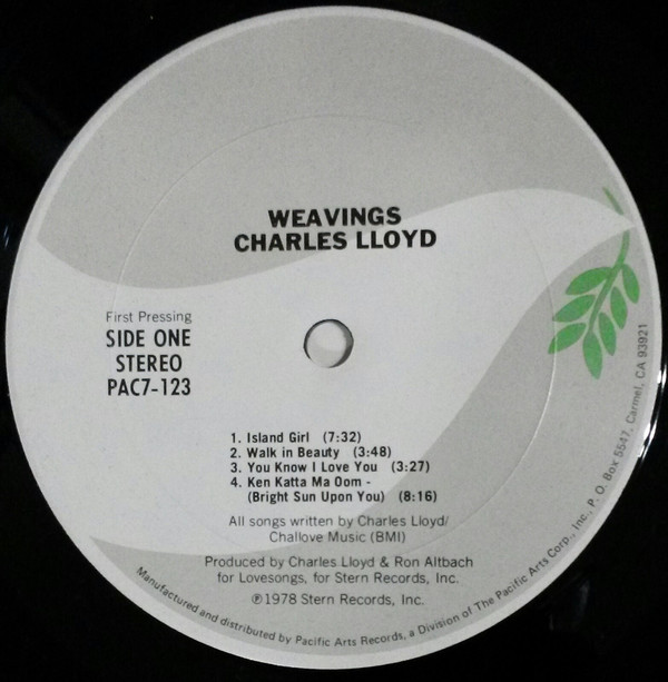 Charles Lloyd - Weavings (LP, Album, Fir) (Very Good Plus (VG+)) - Image 3