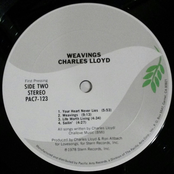 Charles Lloyd - Weavings (LP, Album, Fir) (Very Good Plus (VG+)) - Image 4