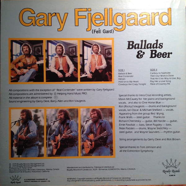 Gary Fjellgaard - Ballads & Beer (LP, Album) (Mint (M)) - Image 2
