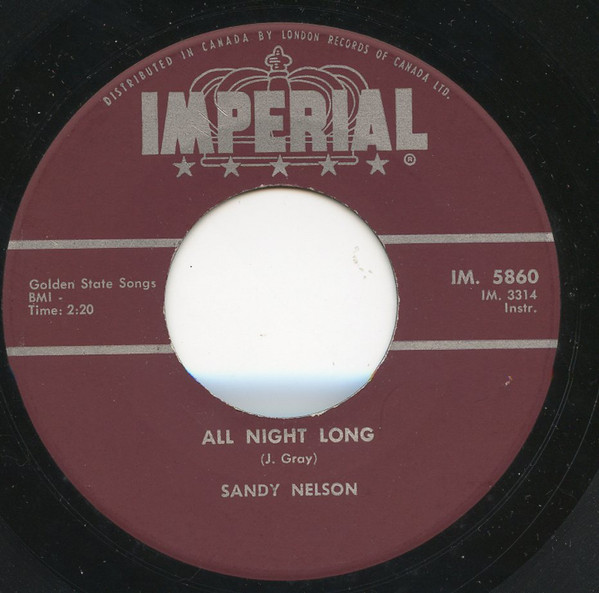 Sandy Nelson - All Night Long (7", Single) (Near Mint (NM or M-))