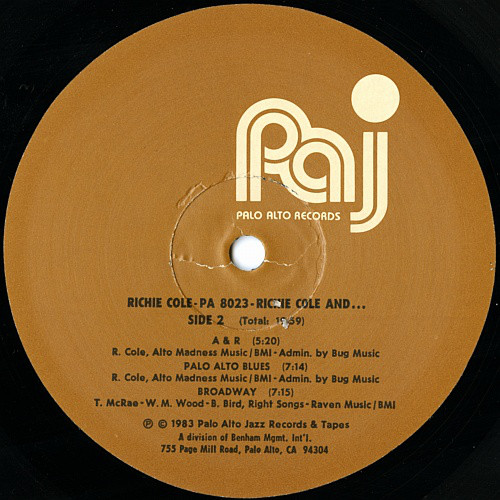 Richie Cole - Return To Alto Acres (LP, Album) (Very Good Plus (VG+)) - Image 4